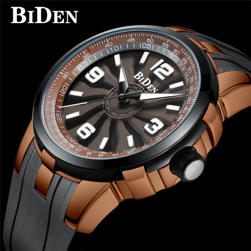 

BIDEN Fashion Watch Men Casual Military Sport Men's Watch High Quality Quartz Analog Wristwatch rubber Strap Relogio Masculino