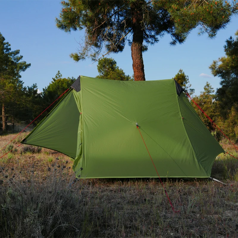 Ceny 2019 LanShan 1 2 FLAME S CREED 1 2 osoba Oudoor Ultralight namiot kempingowy 3 sezon profesjonalny 15D Silnylon namiot bez sztoku