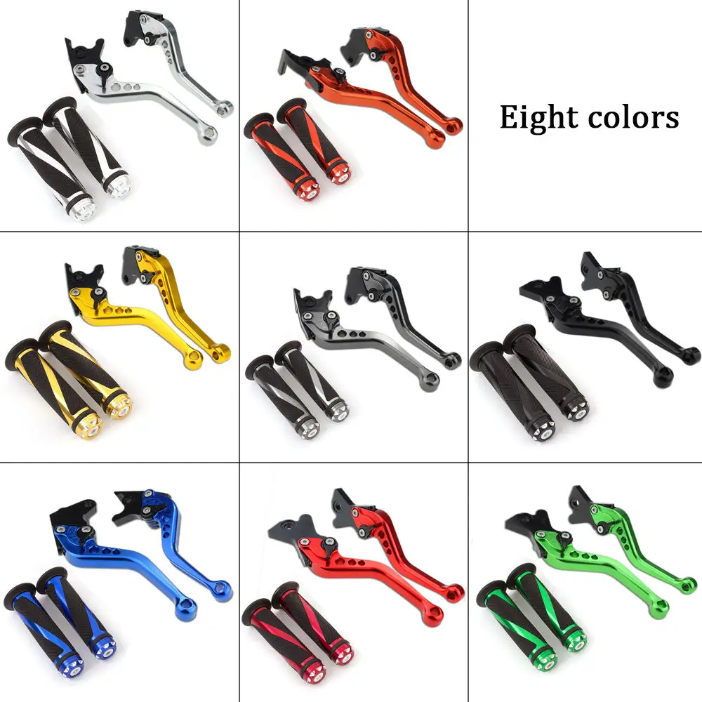 

For Kawasaki ZZR1100 1990 - 1992 Short Adjustable Motorcycle Brake Clutch Levers & Handle Grips Set For Zephyr 1100 All Years