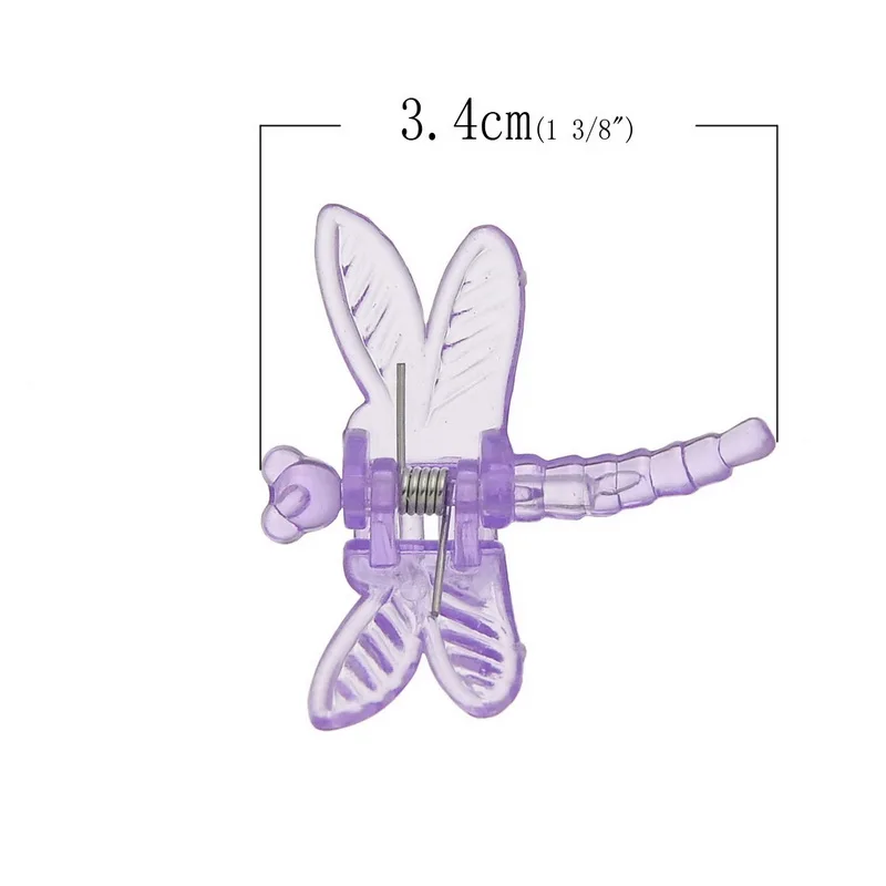 8 сезонов пластиковые заколки для волос Стрекоза смешанные ювелирные изделия DIY фурнитура для женщин и девушек аксессуары 3,6 см х 3,4 см, 100 шт(B80166