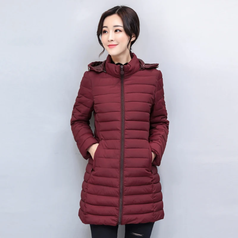 Casual 2019 Winter Jacket Women Hooded Cotton Padded Autumn Female Coat Outwear Slim Ladies Parka Abrigos Mujer Invierno