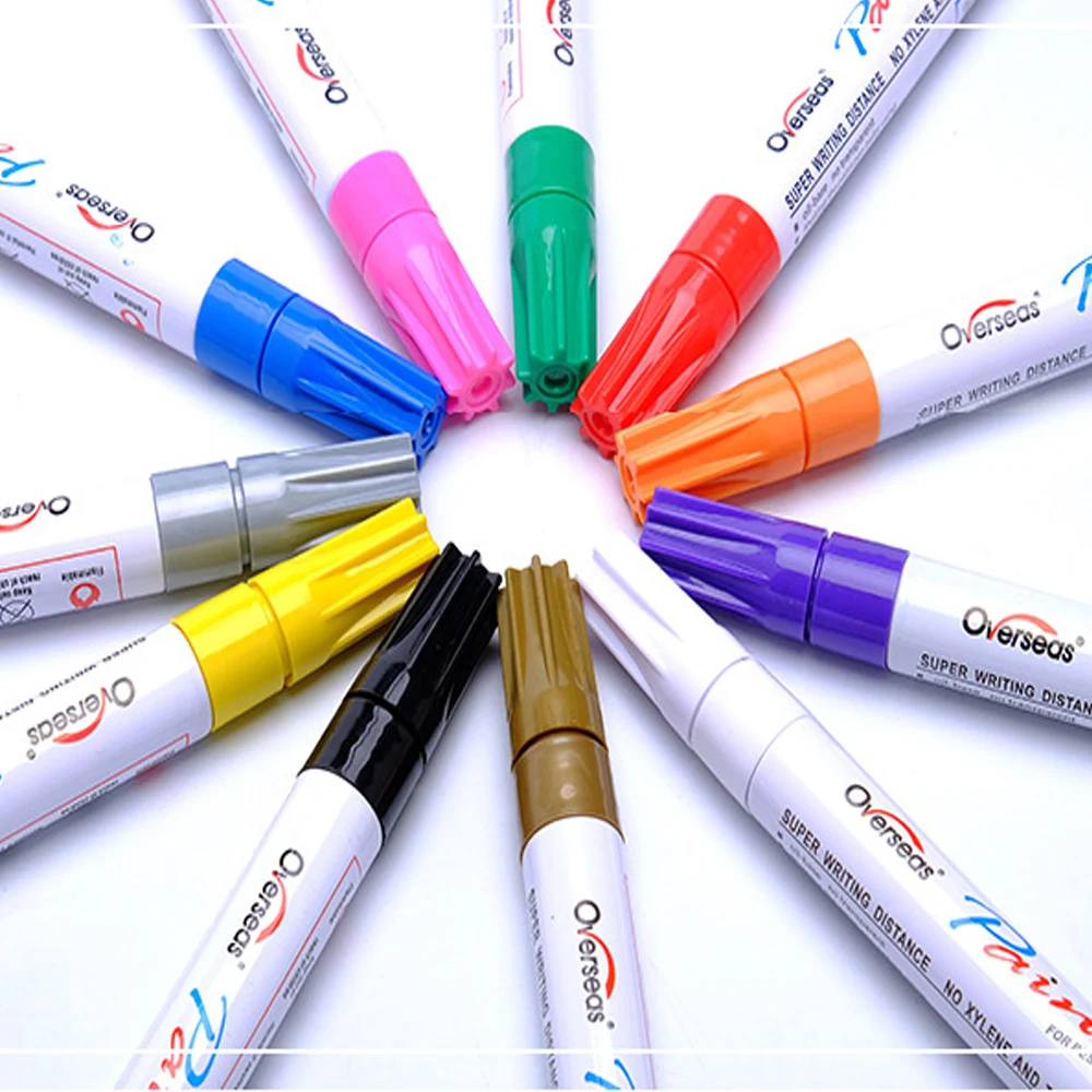 Форма автомобиля красочные водонепроницаемые ручки заплатка для автомобильной покрышки протектора металла Перманентная краска знак граффити жирной маркер