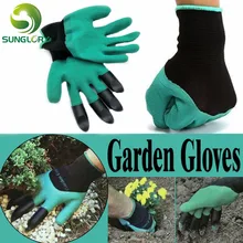 1 Pair Garden Gloves Rubber Polyester Builders Garden Work Household Safety Work Gloves Gardening Latex Dig