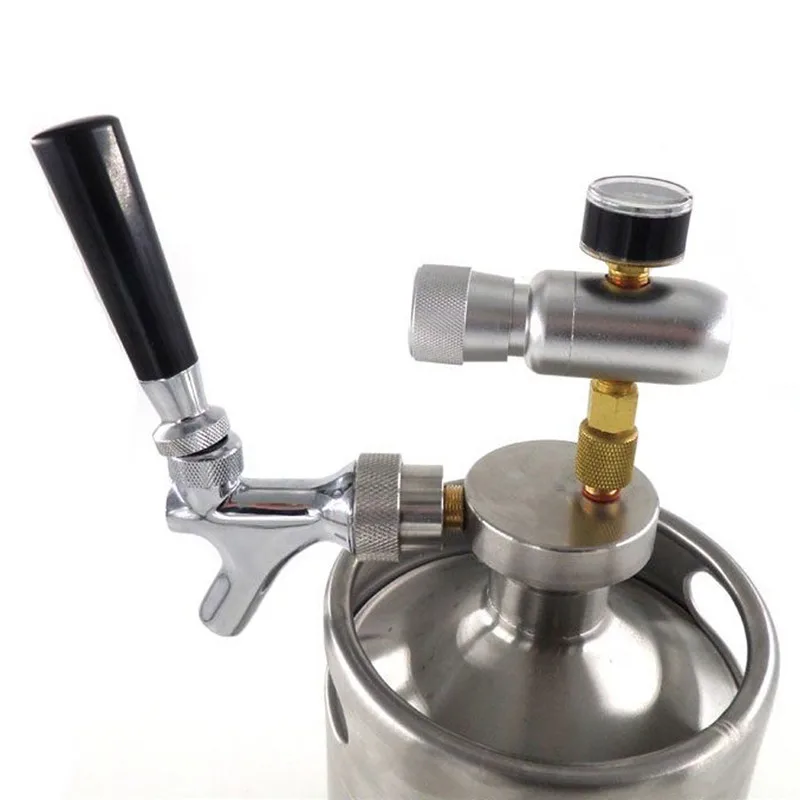 

Stainless Steel mini Growler Spears Beer Spear with Adjustable Tap Faucet With CO2 Injector for 2L 3.6L 5L Beer Growlers