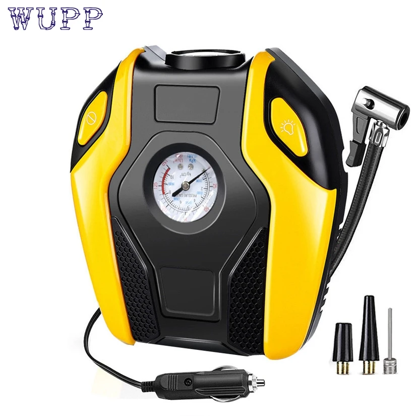 

WUPP Portable Car Auto Electric Air Compressor Tire Inflator Pump with 3m Long Extended Power Cord with Cigarette Lighter Plug J