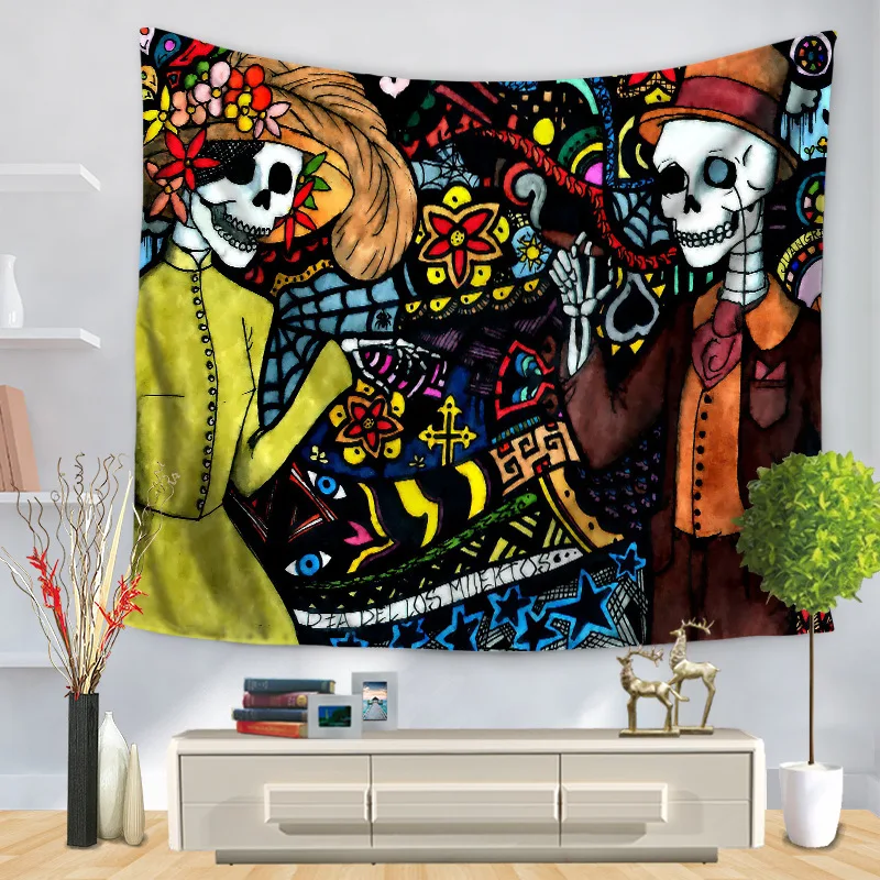 

Polyster Large Printing Ethnic Style Cartoon Art Wall Hanging Bohemian Decorative Wall TapestriesTapiz Mandalas Para Paredes