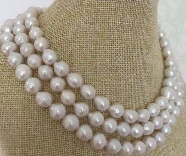 

gorgeous 9--10mm freshwater white pearl necklace 38inch 925silver