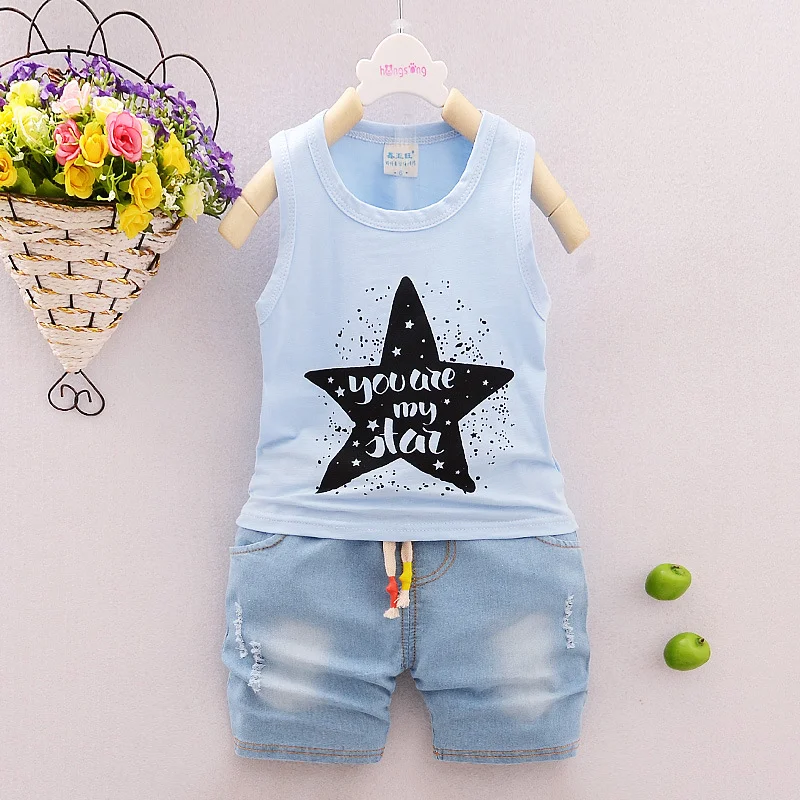 

Five-pointed Vest Shorts Infant Child 0-3 Years Old Sleeveless Set Children's Summer Suit