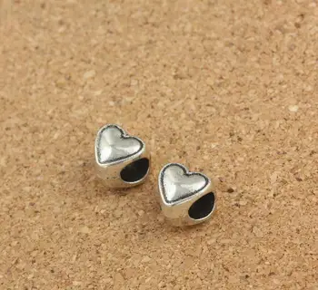 

100pcs Tibetan Silver Heart Spacer Beads For Craft Sewing,Jewelry,Headband,Hairbow,Hairclip,Bag,Shoes Decoration