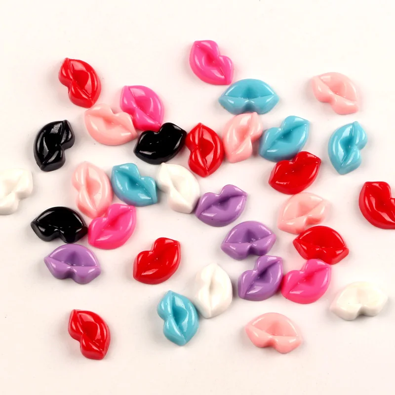 

100Pcs Mixed Lips Resin Decoration Crafts Beads Flatback Cabochon Scrapbook Kawaii DIY Embellishments Accessories