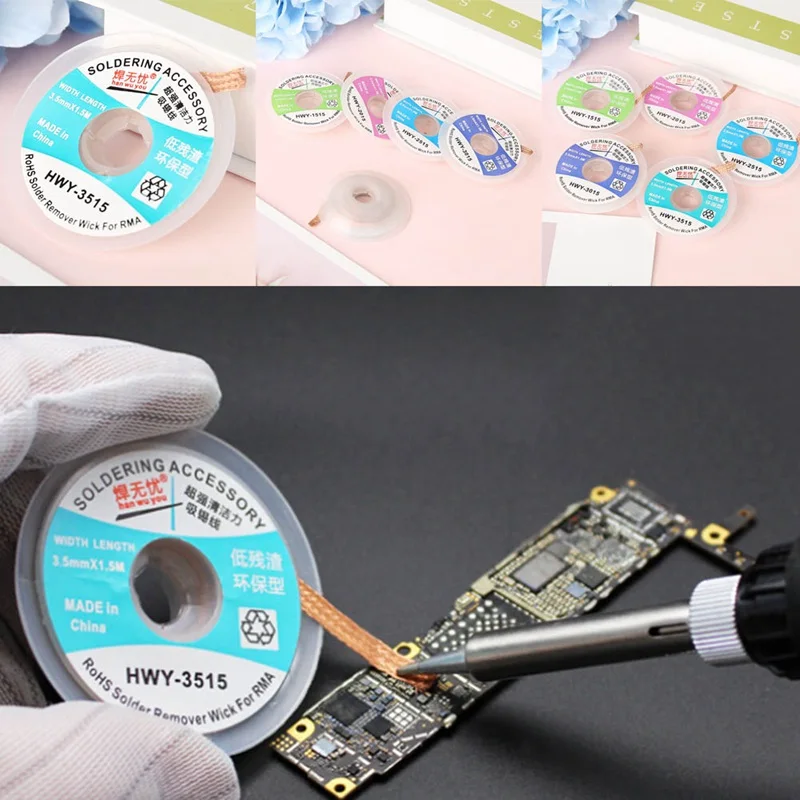 

length 1.5M 1515 2015 2515 3015 351 Desoldering Braid Solder Remover Wick Wire Repair Tool