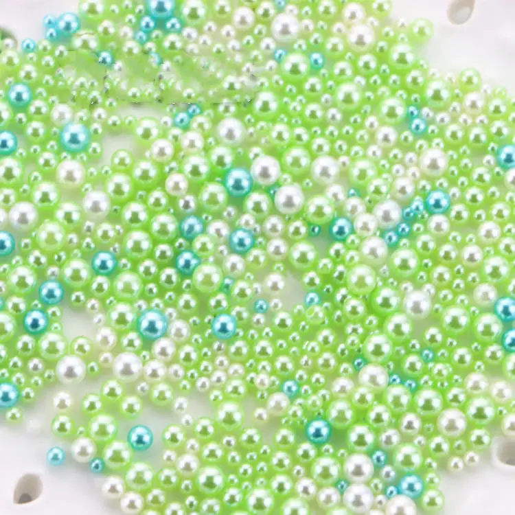 2.5-5mm Green 2bags 18 г новая имитация жемчуга для кристаллической глины «жевачка» для рук DIY украшения слизи поставки клейкие аксессуары - Цвет: 2.5-5mm Green 2bags