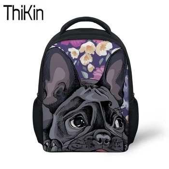 

THIKIN Girls French Bulldog Printing School Bags for Kids&Baby Mini Backpacks Children Kindergarten Backpack Preppy Satchel