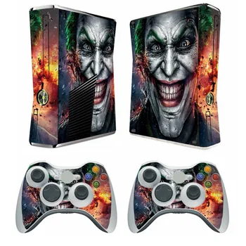 

250 Joker Vinyl Skin Sticker Protector for Microsoft Xbox 360 Slim and 2 controller skins Stickers for XBOX360 SLIM