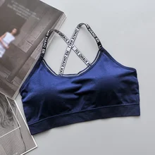 Бюстгальтер с буквенным принтом, Топ для женщин, бесшовный бюстгальтер, нижнее белье