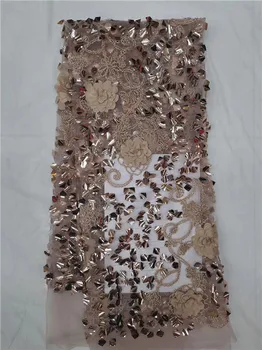 

Latest african laces 2019 3d lace fabric embrodiery lace fabric for african french lace fabric For Bridal dress 5yards F6