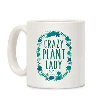 

Crazy Plant Lady White 11 Ounce Ceramic Coffee Mug