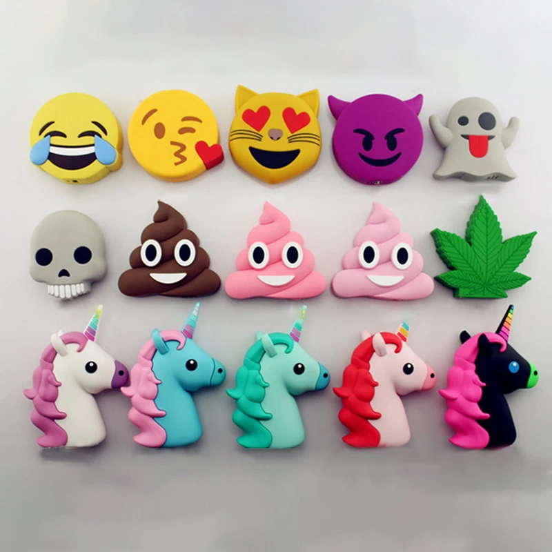 

Ultrathin 3000mah Funny Cute Emoji Unicorn Shaped Power Bank Pvc Material Charge Cartoon Powerbank Mini Power Bank For All Phone