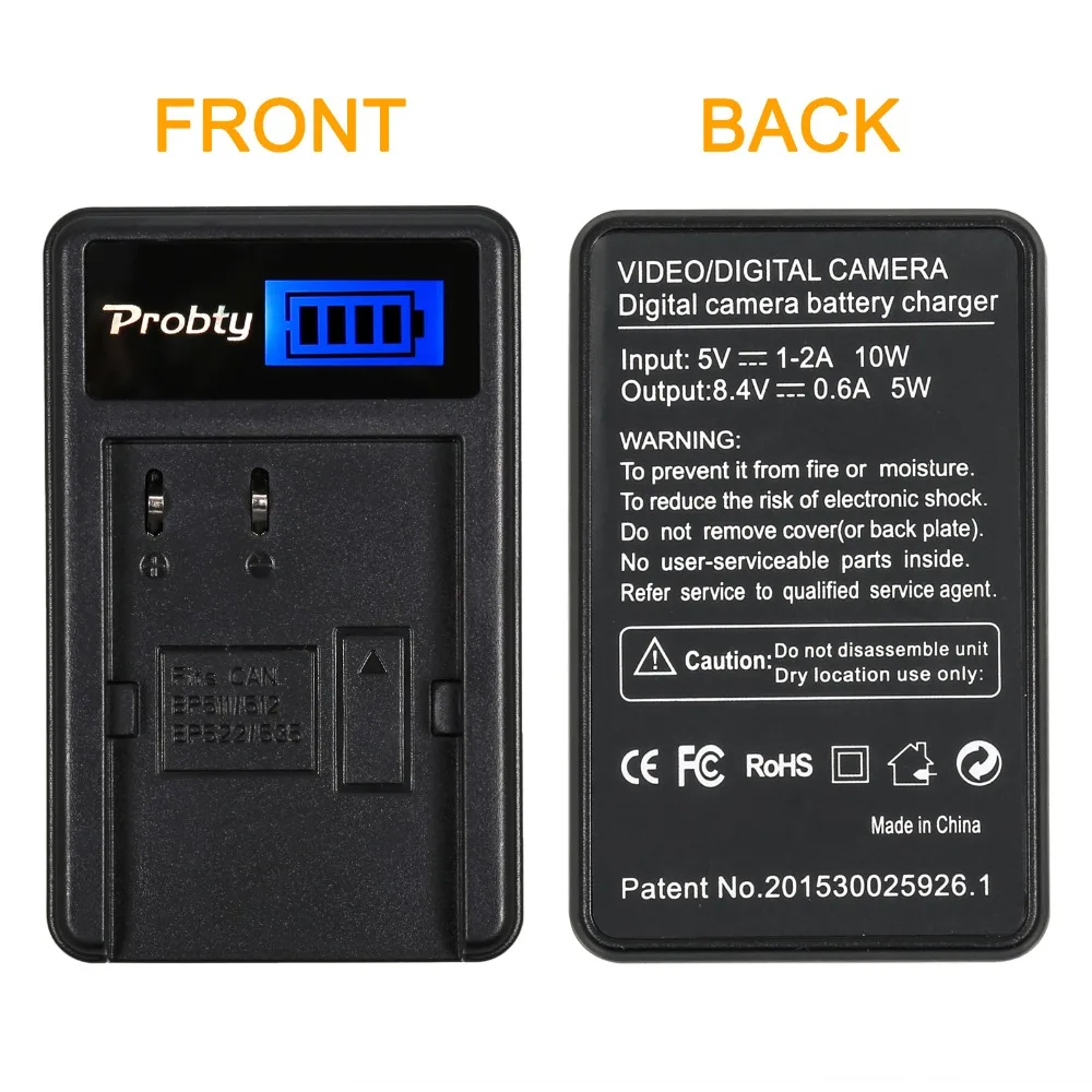 Probty 1 шт 7,4 V 2600mh BP-511 BP 511 BP511 Батарея+ ЖК-дисплей USB Зарядное устройство для Canon EOS 40D 300D 5D 20D 30D 50D G6 G5 G3 G2 G1