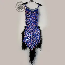 Стиль Костюмы для латинских танцев пикантные Блестки Перо латинские танцевальные платья для женщин детский конкурс латиноамериканских танцев платья S-4XL