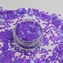 TCI06 Сердце формы Радужный перламутровый фиолетовый цвета конфетти spangles блеск для дизайна ногтей DIY украшения 1 упаковка = 50 г