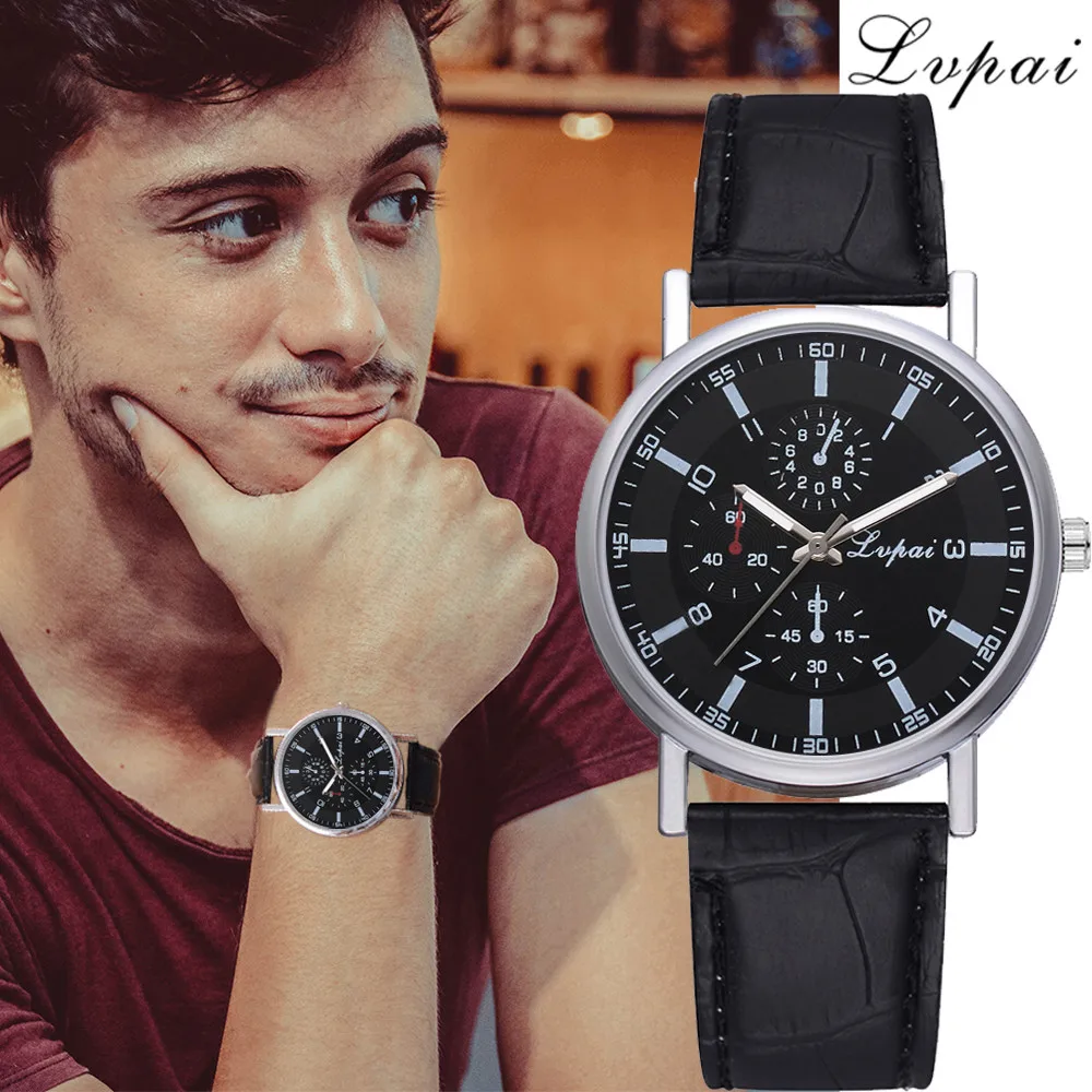 

Lvpai Casual Quartz Leather Band Watch Analog Wrist Watch 2019 Simple Fashion Luxury Male Clock relogio masculino watch men 30X