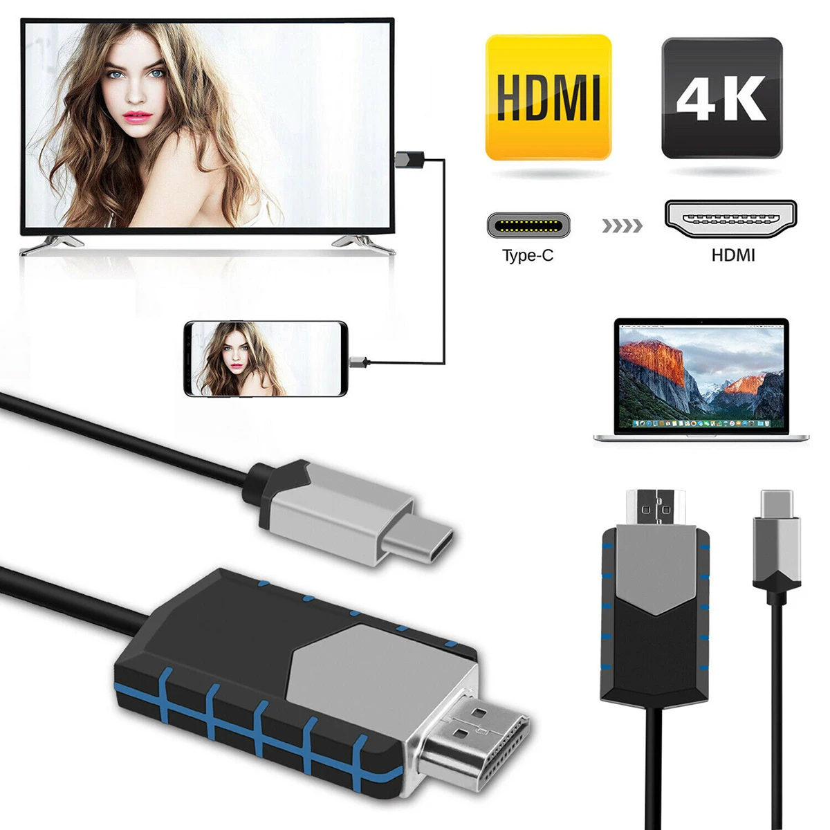 SOONHUA 4K USB Type C к HDMI HDTV AV ТВ кабель Адаптер DP Alt режим для ноутбука смартфона широко