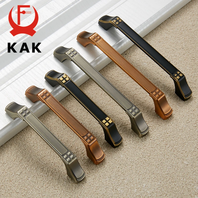 

KAK Antique Bronze Cabinet Handles Vintage Drawer Knobs Chinese Style Wardrobe Door Handles Kitchen Furniture Handle Hardware