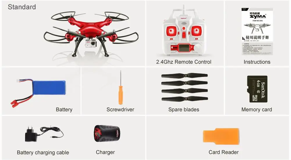 Lamsam Дрон SYMA profissial X8HG(X8G апгрейд) 2,4G 4CH 6-осевой гироскоп вертолет Quadcopter Drone с HD Камера