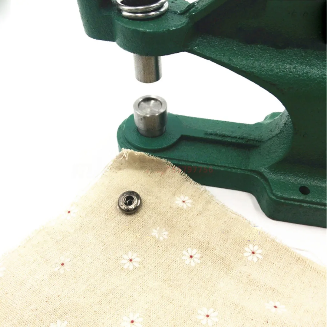 1Pc Manual Hand Pressure Snap Pressing Machine Clamp Snap Clip On Tool Metal Green HPressing Button Machine