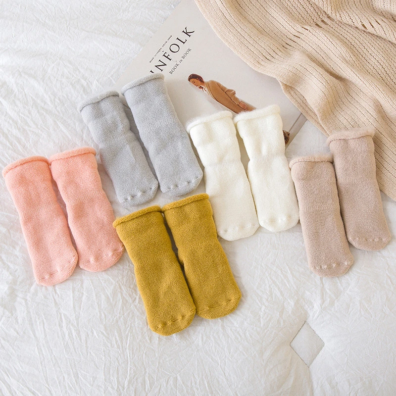 

5 Colors Cute Winter Baby Socks Newborn Warm Thick Cotton Boys Girls Toddler Floor Socks