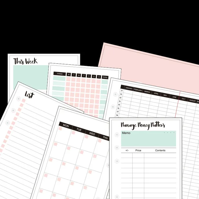 filofax filo fax a5 a6 a7 loose leaf hand diary refill monthly