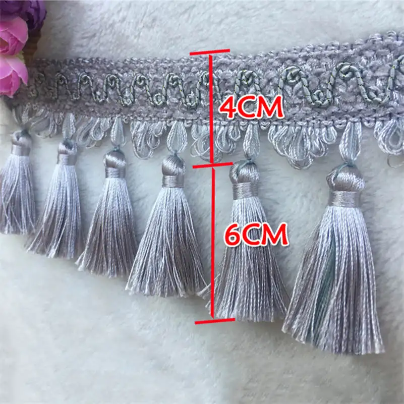 5 Meter Tassel Fringe Lace Edging Trim Sewing Craft Ribbon Curtain Cushion Upholstery Decor Crafts