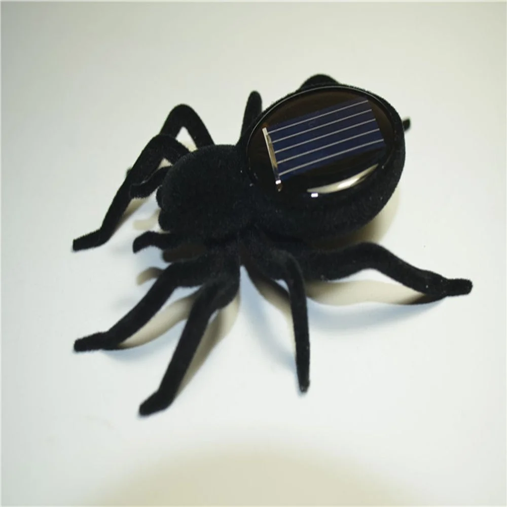Новая игрушка-паук на солнечной энергии, Черный Прочный Мини-паук Тарантул, игрушка-трюк, Обучающий робот, страшный гаджет против насекомых, игрушка