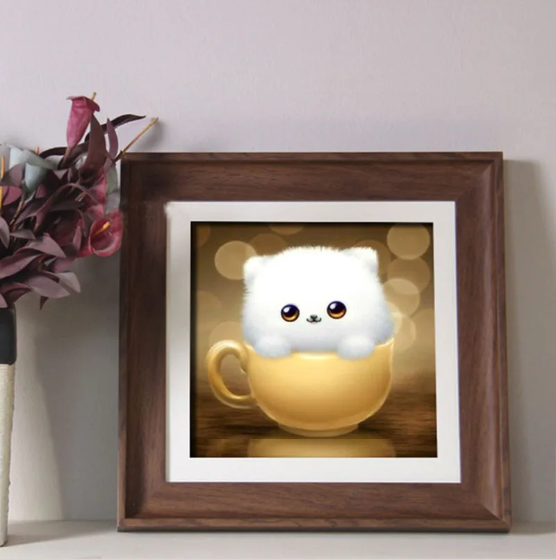 

CNA DIY diamond Painting 5D Mosaic Cute Cat Full Rhinestone Animal Needlework Diamond Cross Stitch Embroidery Kit For Child