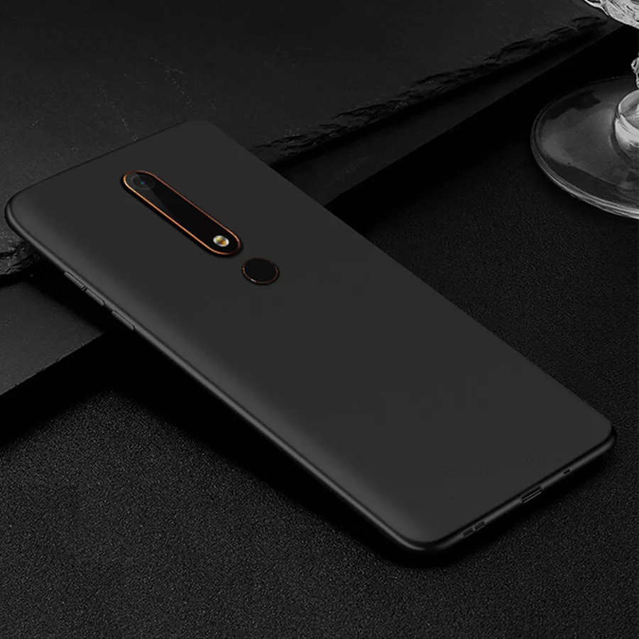 

For Nokia 6 2018 Silicone Matte Soft TPU Black Case for Nokia 6.1 Cover Soft Case For Nokia 3 5 8 6 2018 TA-1068 TA-1050 TA-1043