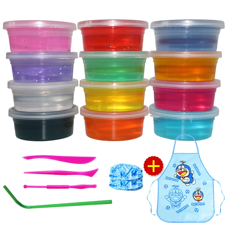 12 Color/set Kids Baby Fun Slime Toys Crystal clay Fruit Colored play