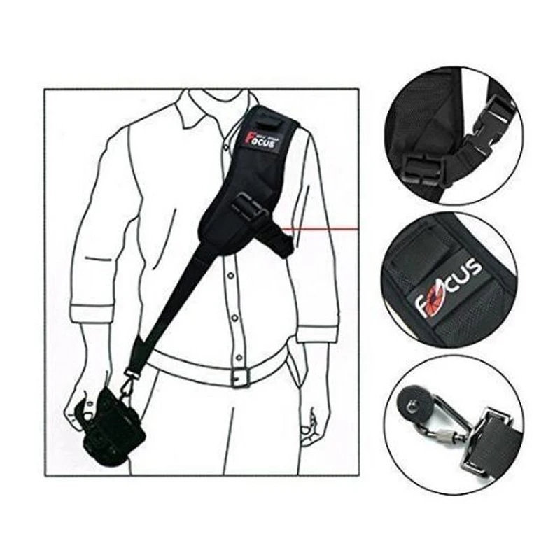 

High Quality Focus F-1 Quick Carry Speed Sling soft Shoulder Sling Belt Neck Strap For Camera DSLR Black camera strap focus