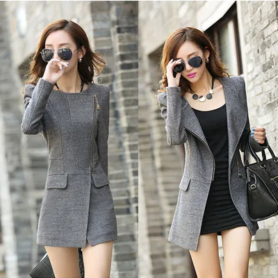 

New 2016 winter coat cashmere wool in Europe and the big long slim woolen coat large size women