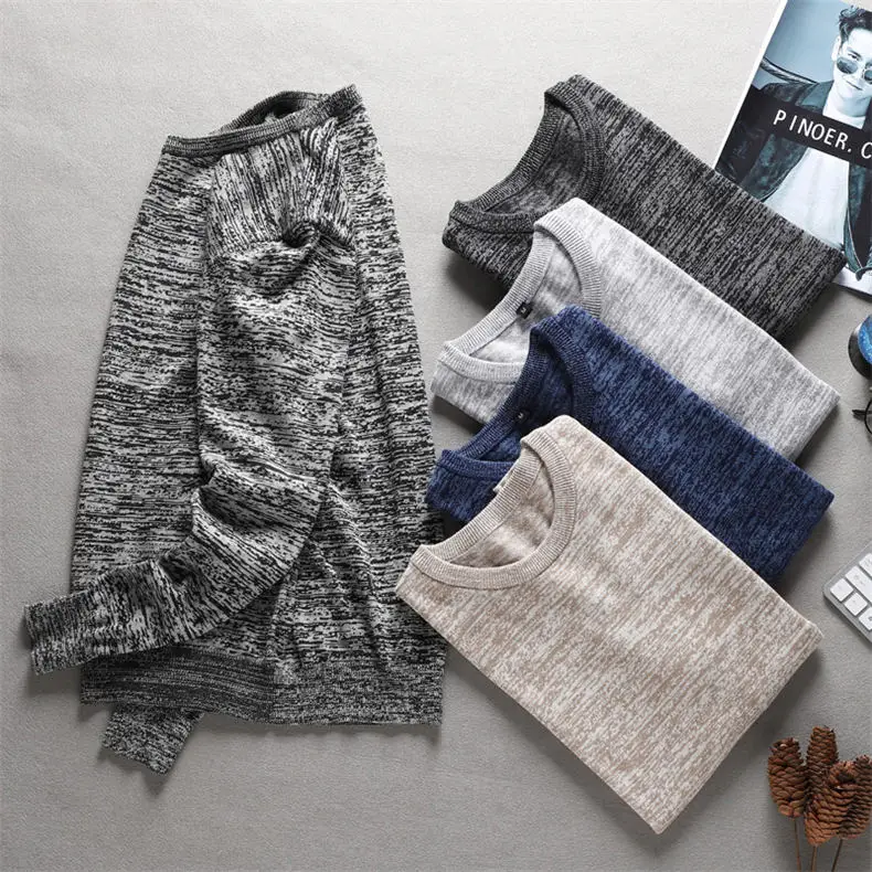 2019 Spring Cotton Sweater Men Pullovers Ugly Polka Dot knit Crew-Neck Sweaters Jumpers Male Knitwear Tops Autumn MuLS Brand 3XL 07