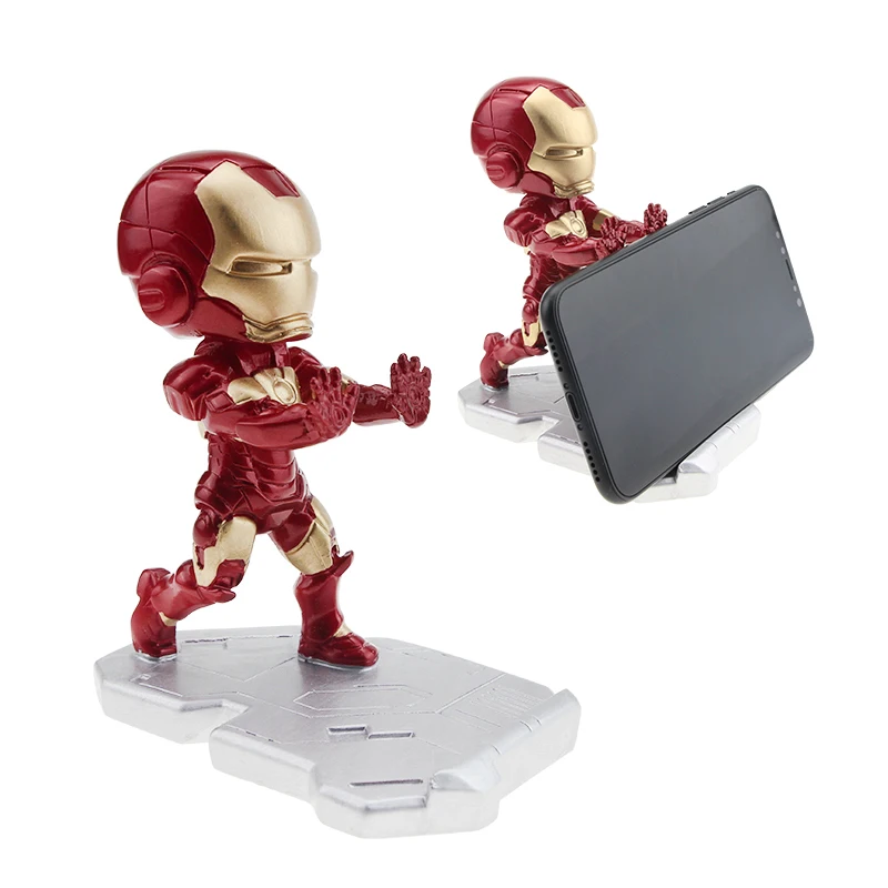 

Fashion Cartoon Marvel Avenger Iron Man Mobile Phone Desktop Holder Stand For Iphone Samsung Mini Captain America Bracket
