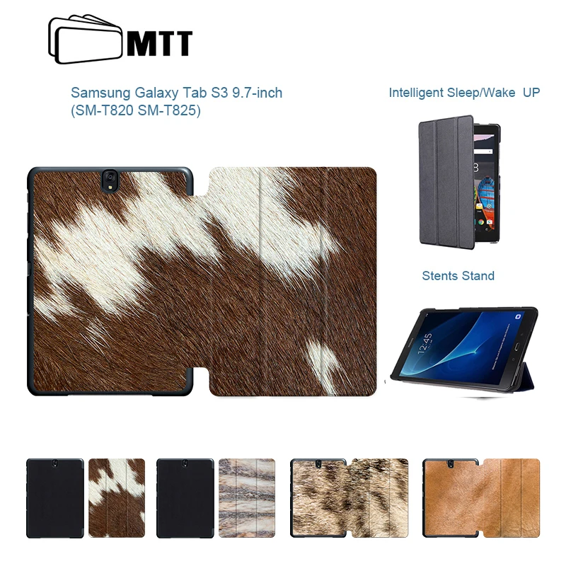 Для samsung Galaxy TAB S3 9,7 SM-T820 SM-T825 случае Мех животных текстуры Flip Стенд PU Обложка для Tab S3 9,7 t820 T825 чехол для планшета