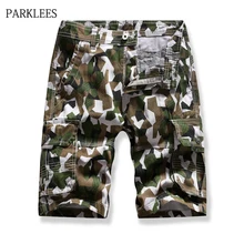 Мужские военные шорты-карго, камуфляжные хлопковые Бермуды, короткие штаны с несколькими карманами, удобные камуфляжные Панталоны Cortos Hombre