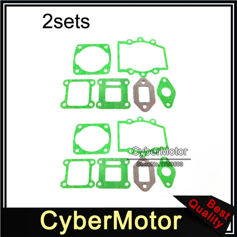 2 комплекта прокладка для 2-х тактный 47cc 49cc двигатель китайский Minimoto карманный велосипед мини moto грязи ATV Qaud Go Kart запчасти на мотоцикл для мотокросса 4 Wheeler
