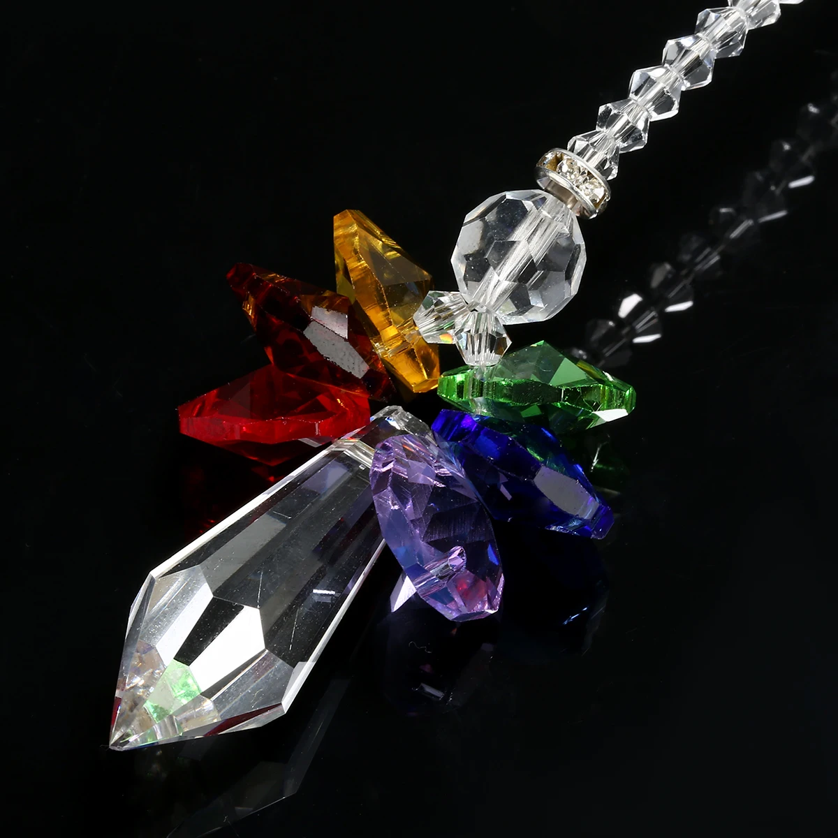 1Pc Rainbow Angel Suncatcher Crystal Guardian Angel Chakra Sun Catchers Rear View Mirror for Home Decor