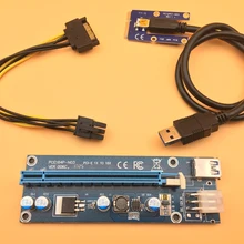 Mini PCI-E PCI Express 1x к 16x Riser Card USB3.0 к PCI Express Графика слот для карт памяти 6Pin Питание для Биткоин BTC Майнер добычи полезных ископаемых