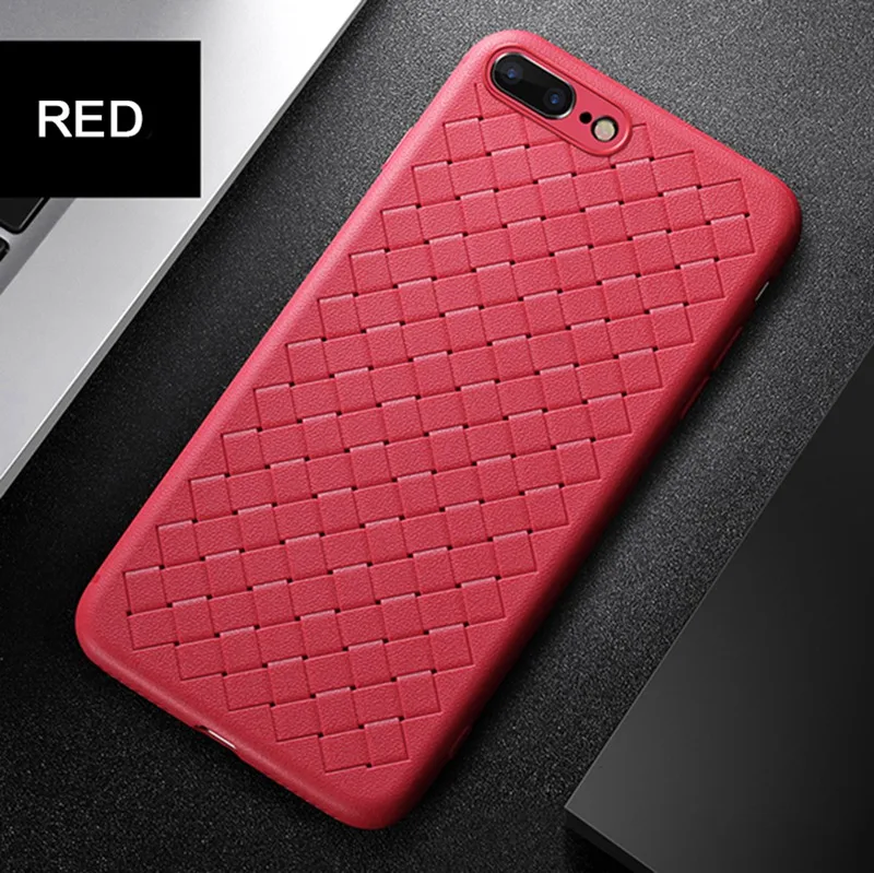 Artisome Soft Silicone Case For Apple iPhone 7 8 Plus Case For iPhone X 10 6 6s 7 8 Case 360 Protect Shell Grid Woven Cover (12)