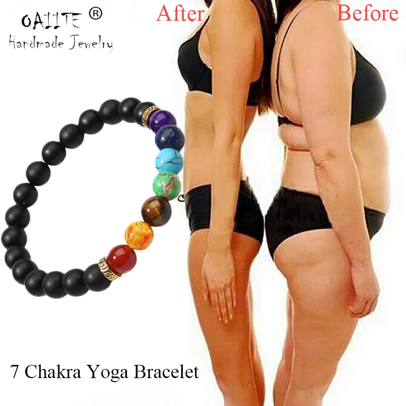 

OAIITE 7 Chakra Yoga Bracelet Healing Heart Therapy Bracelet Women Men Natural Stone Bead Jewelry Chakra Prayer Balance Bracelet