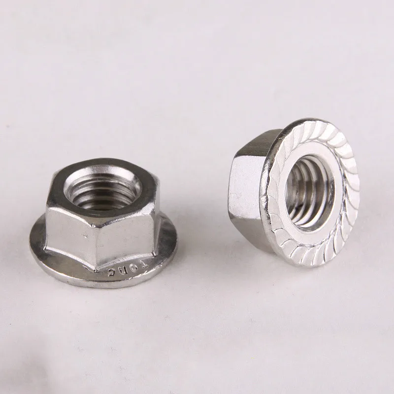 

5PCS 304 stainless steel flanged hex nut flange nuts M10 DIN6923
