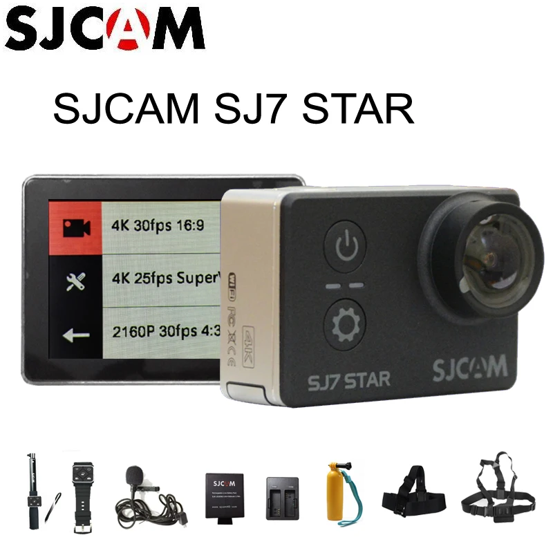 

SJCAM SJ7 Star WiFi 4K 30FPS 2' Touch Screen Remote Action Helmet Sports DV Camera Waterproof Ambarella A12S75 Chipset SJ7